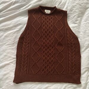 TOAST Wool Sweater Tank Vest Chocolate Brown Medium